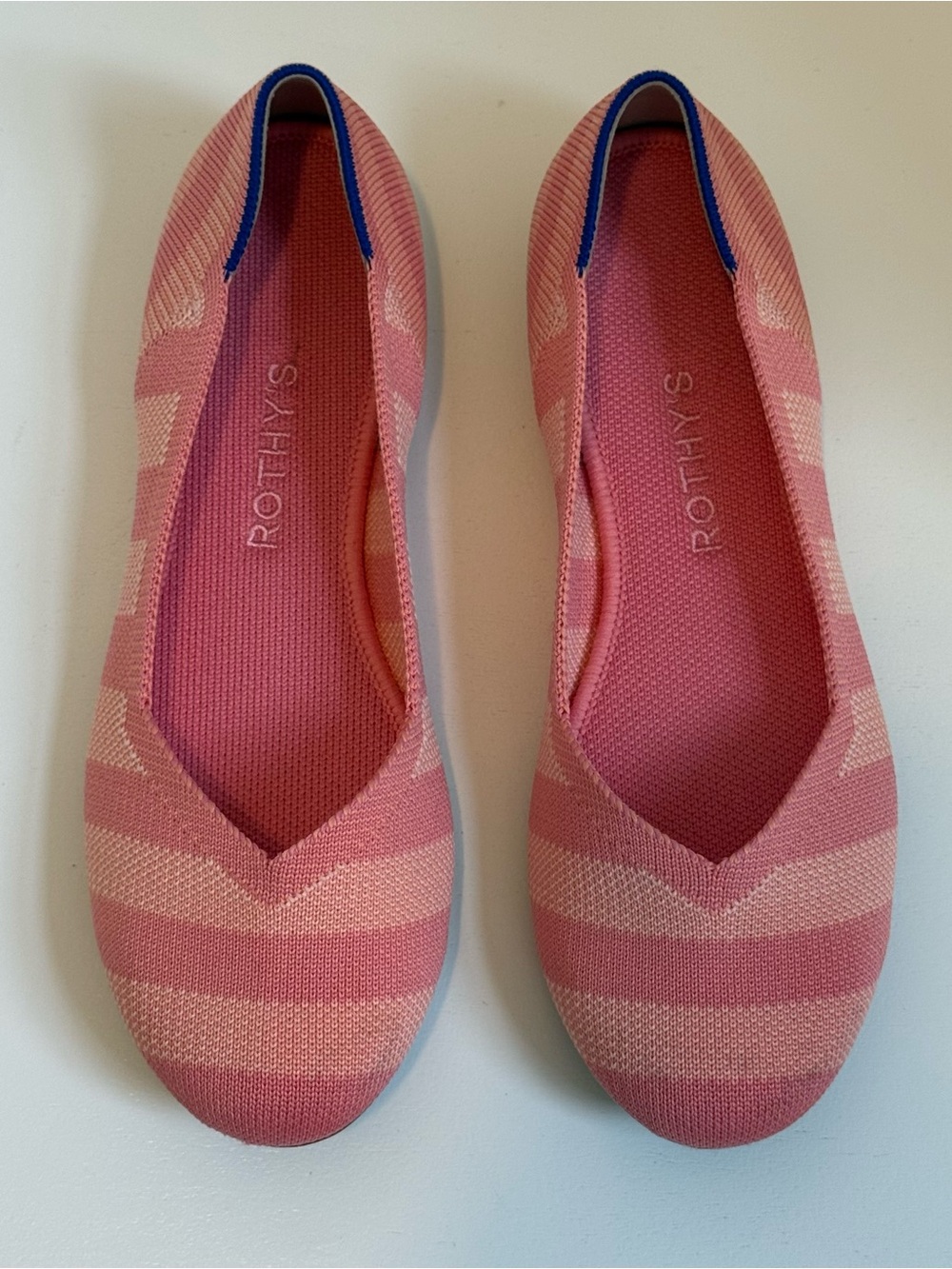 Rothy’s The Flat Limited Ed. Pink Macaron Stripe Size 7 1/2
